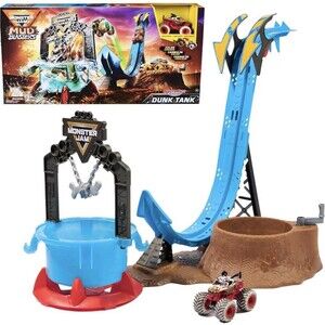 Monster Jam Mud Blasters DUNK TANK + EXCLUSIVE Monster Mutt  Dalmatian NEW